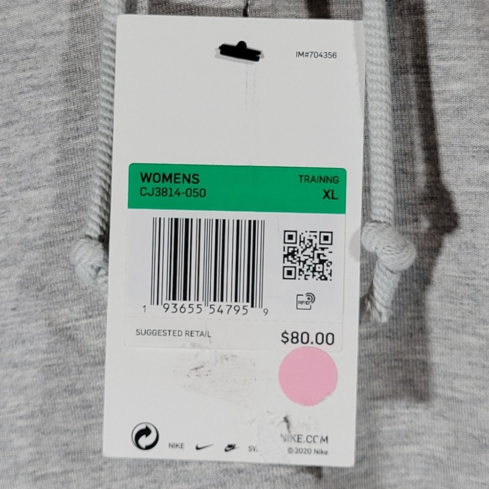 Nike Yoga Women's Dri-Fit Gray Cropped Hoodie‎ Sweatshirt Training XL - Picture 8 of 13